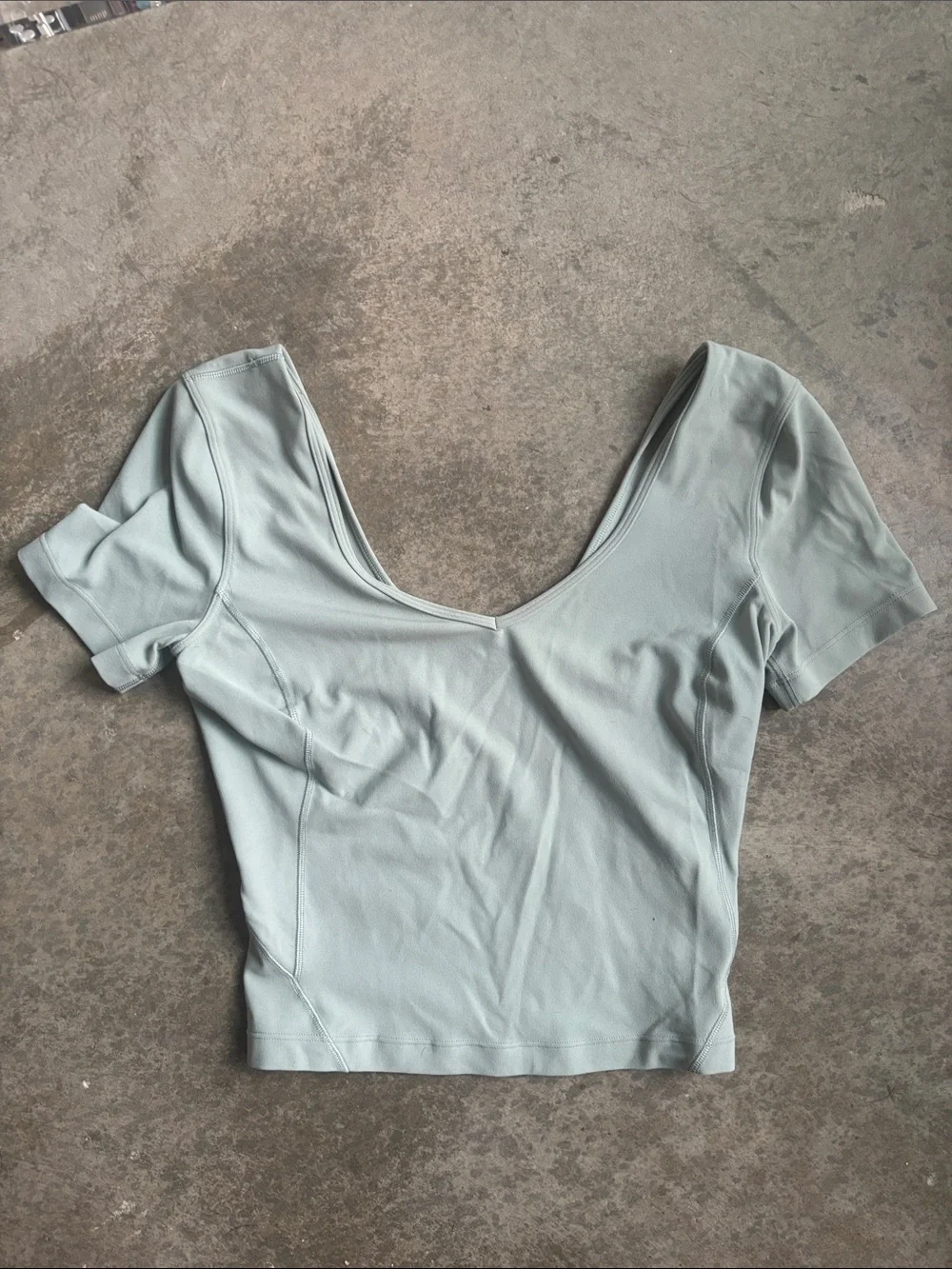 lululemon athletic Scoop Neck Crop Top in Light Sage